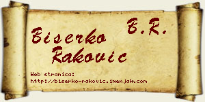 Biserko Raković vizit kartica
